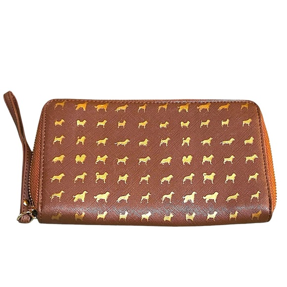 Doghaus Dog Silhouette Gold Brown‎ Wallet Wristlet - Picture 2 of 4